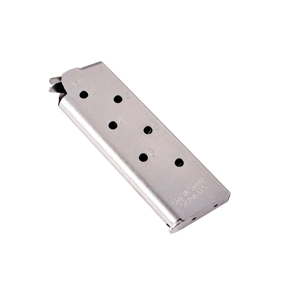 Chip McCormick Match Grade 7rds .45 ACP, Stainless Steel