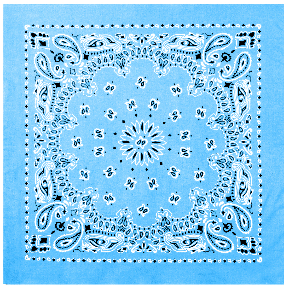 Rothco Trainmen Paisley Bandana Extra-Large - 27 X 27, Light Blue