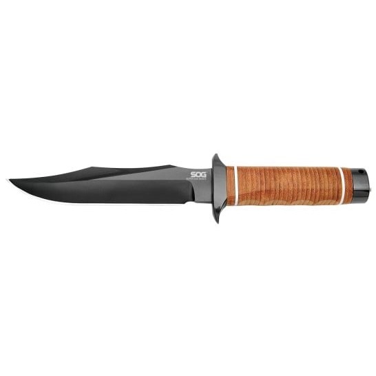 SOG Knives Super SOG Bowie, Fixed Blade Knife, Clip Point, Brown - SOGSB1T-L