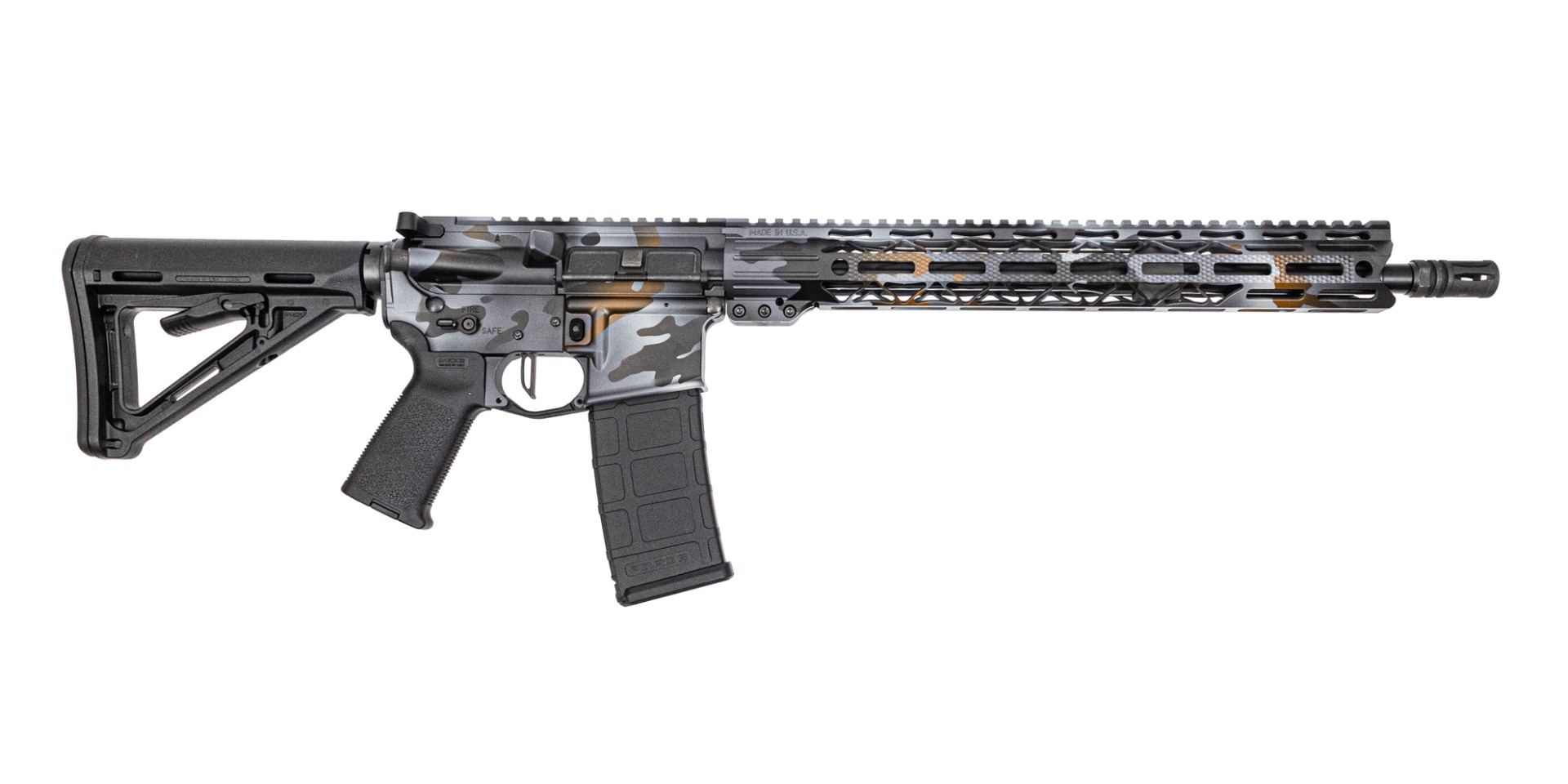 PSA Custom 16" Midlength 5.56 NATO 1:7 Nitride 15" LtWt MLok Rifle, 3.5lb Flatbow FCG - Dusk Fall