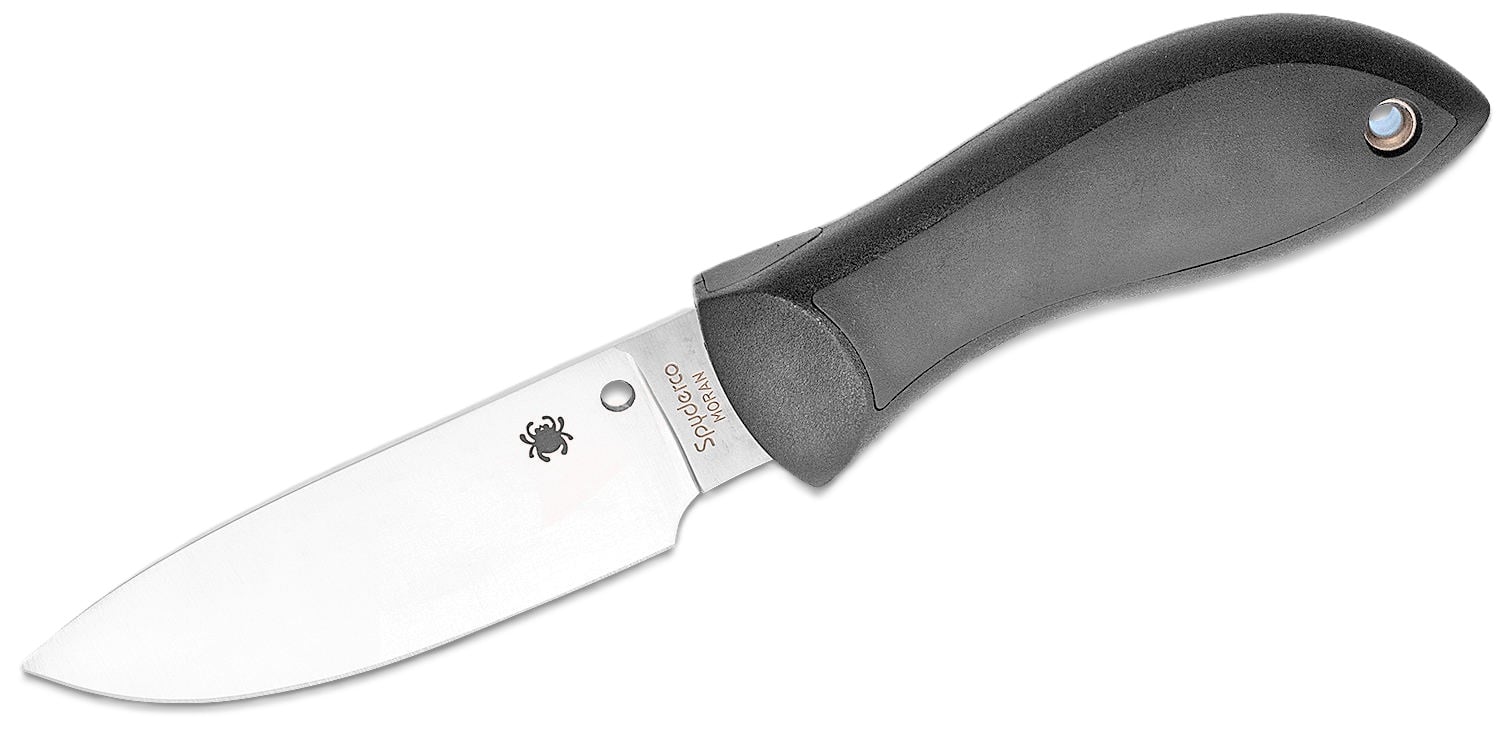 Spyderco Moran Fixed Blade Drop Point Knife, Black - FB02P