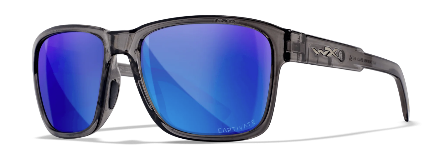 WILEY X Trek Captivate - Polycarbonate Gloss Crystal Dark Gray /Blue Mirror