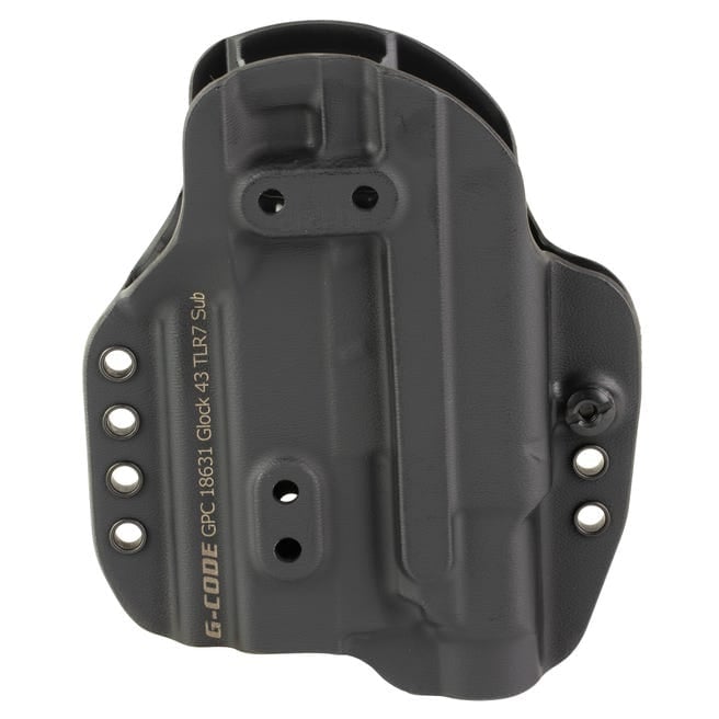 G-Code GPC Prime Carry Glock 43x MOS IWB/OWB Ambidextrous Kydex Holser, Black