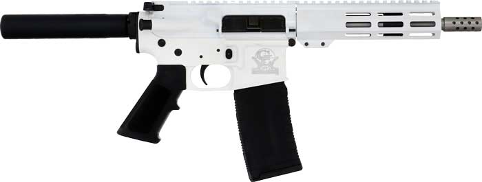 Great Lakes AR15 Pistol .223 Wylde 7.5" Stainless White