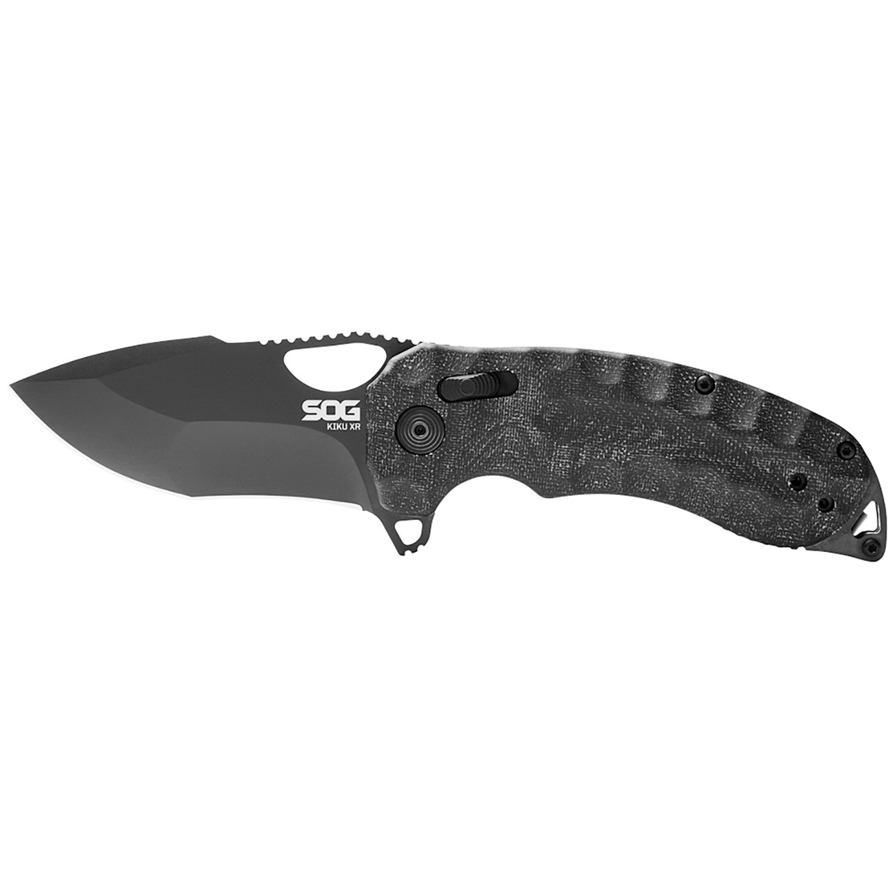 SOG Knives Kiku XR - Blackout Tanto Folding Knife, 3.03", Black - 12-27-02-57