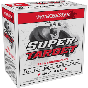 Winchester Super-Target Shotshells 12 ga 2-3/4" 1 oz 1250 fps #7.5 25/ct