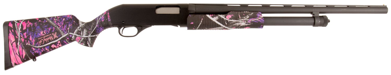 Savage Stevens 320 Field Grade Muddy Girl Compact Shotgun 20ga 3″ Chamber 5rd Capacity 22″ Barrel Pink Camo - No Credit Card Fees - Low, flat rate shipping