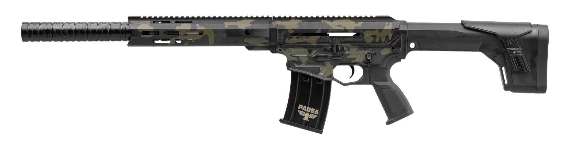 Panzer Arms AR12 G5 Tactical 12 Gauge 18.5" Semi-Auto Shotgun w/Short Handguard, Black MultiCam
