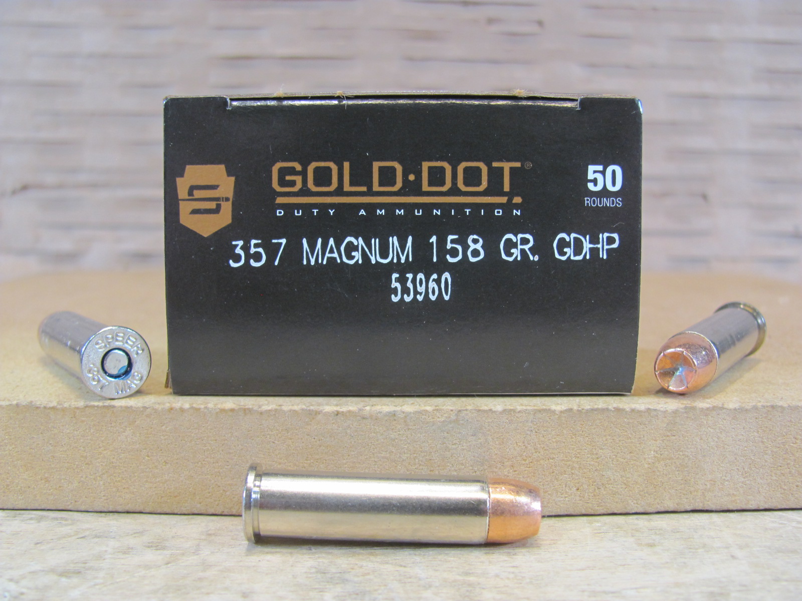50 Round Box – 357 Magnum 158 Grain GDHP Speer Gold Dot Ammo – 53960