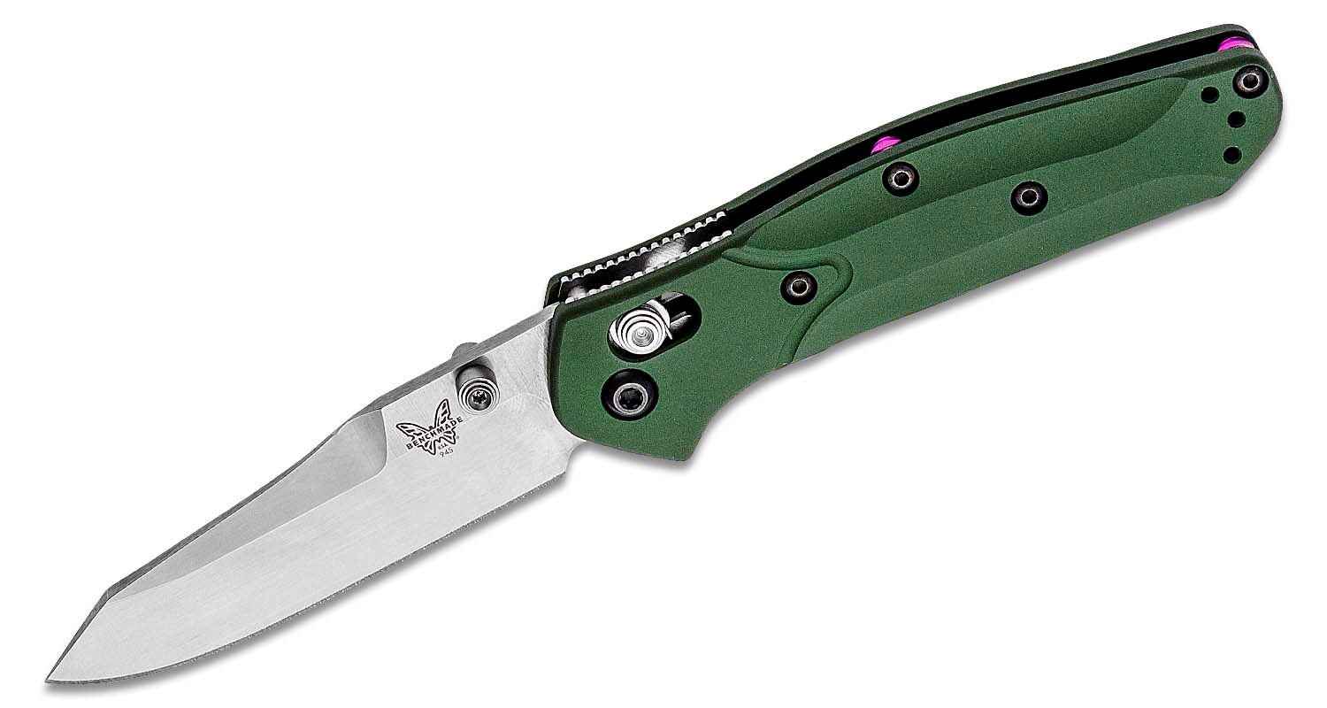 Benchmade Mini Osborne Reverse Tanto Folding Knife, Green - 945