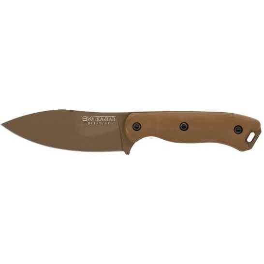 KA-BAR Knives Becker Nessmuk Fixed Knife Drop Point, Brown - BK19