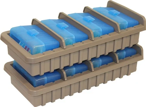 MTM AMMO RACK W/ 4 RS50 50RND - FLIP TOP BOXES CLR BLUE/DK ETH