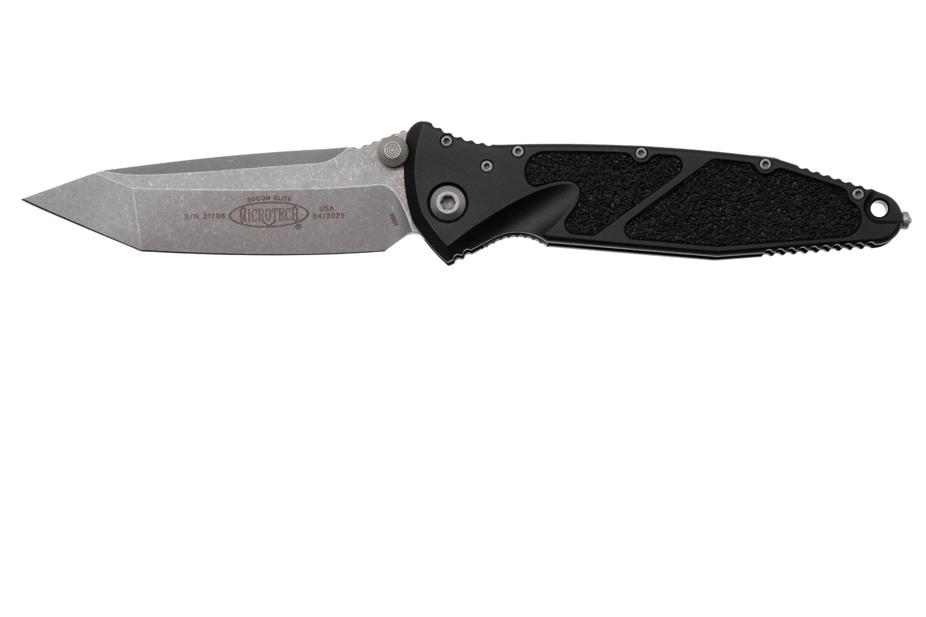 Microtech Socom Elite T/E-M Apocalyptic Folding Tanto Knife, Black - 161-10AP