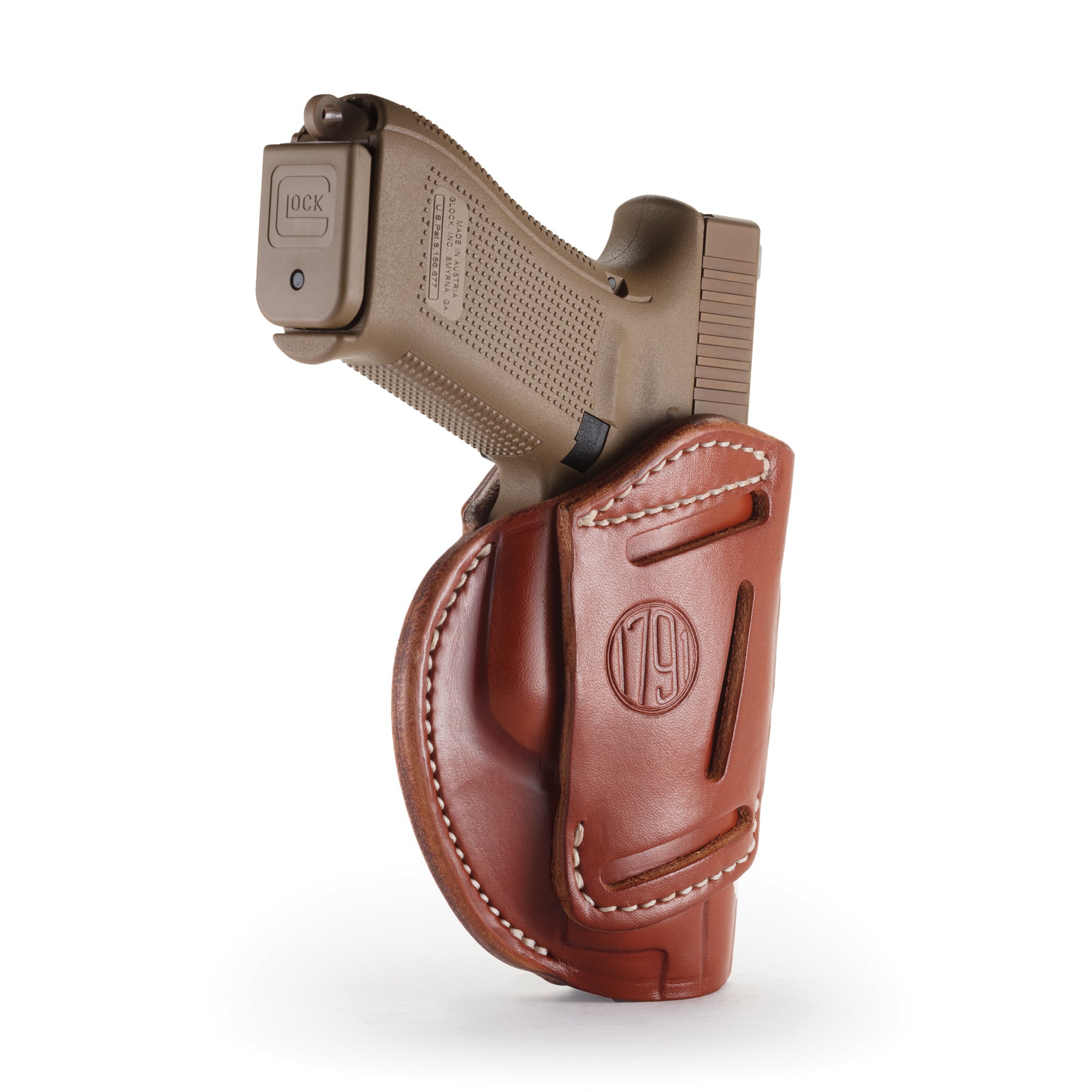 1791 Gunleather 3-Way Ambidextrous OWB Holster, Classic Brown - 3WH-5-CBR-A