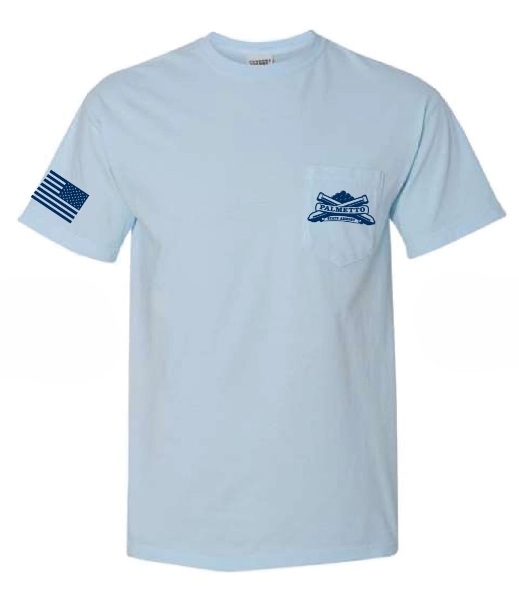 PSA Comfort Colors Pocket T-Shirt - 3XL - Chambray w/Blue Logo