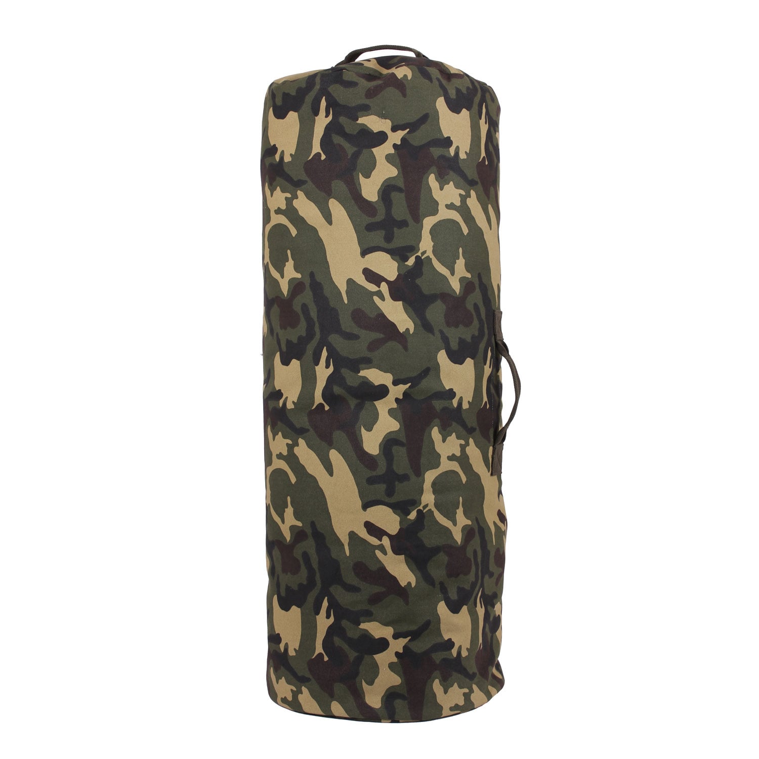 Rothco Canvas Duffle Bag With Side Zipper - Woodland Camo, 25 X 42