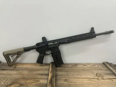 LWRCI LWRCIC-DI  5.56 NATO,Semi-Auto Rifle16.1" Barrel, Black Hard Coat Anodized, FDE Stock, No Case, Comp (Used)