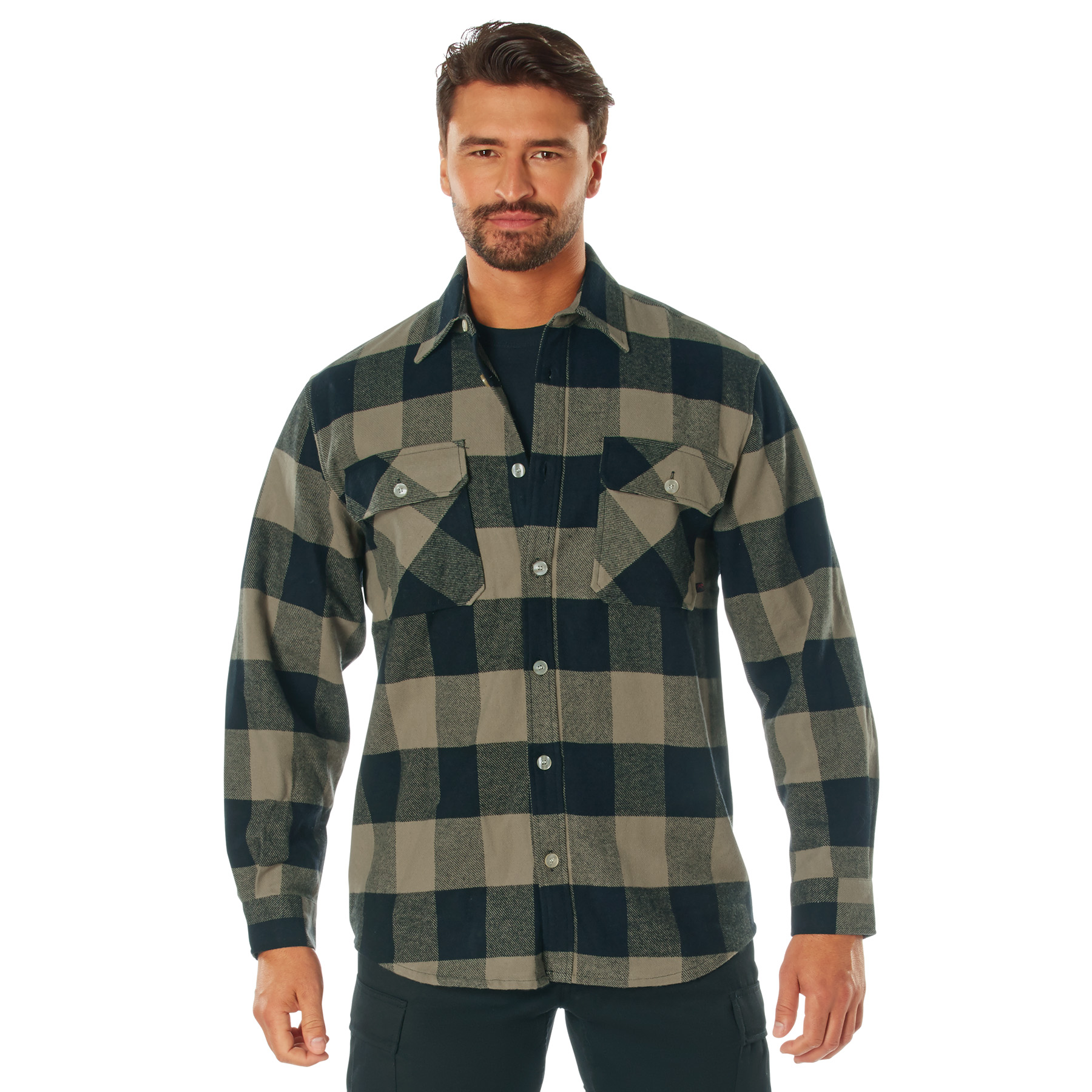 Rothco Extra Heavyweight Buffalo Plaid Flannel Shirt - Coyote Brown Plaid, 3X-Large