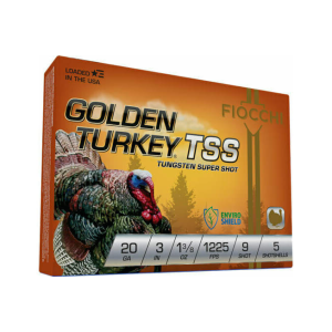 Fiocchi 203TSS9 Golden Turkey TSS 20GA 3\" 1 3/8oz #9 Shot 5 Per Box/ 10 Cs - 5sh Box