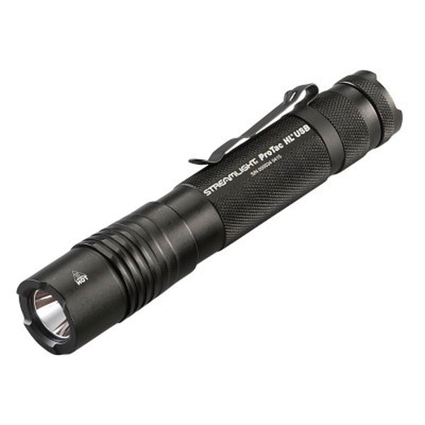 Streamlight ProTac HL 1000/380/65 lm C4 LED High Lumen USB Rechargeable Water-Resistant Tactical Flashlight, Black - 88054