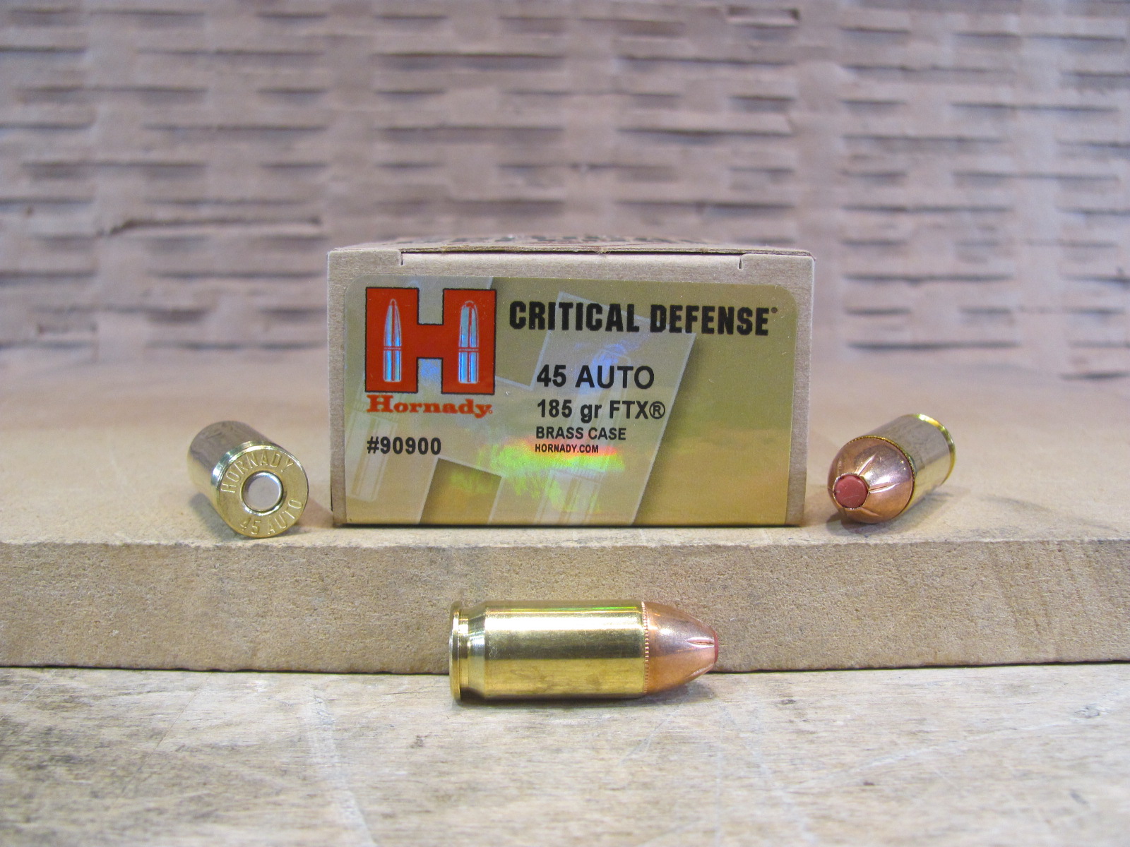200 Round Case – 45 Auto 185 Grain Hornady Critical Defense Hollow Point Ammo – 90900