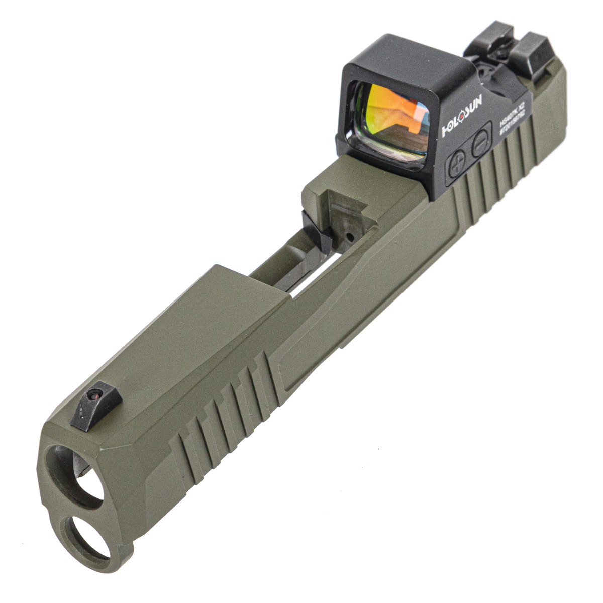 PSA Dagger Micro Complete Slide Assembly - Shield Cut W/Holosun 407K, Sniper Green