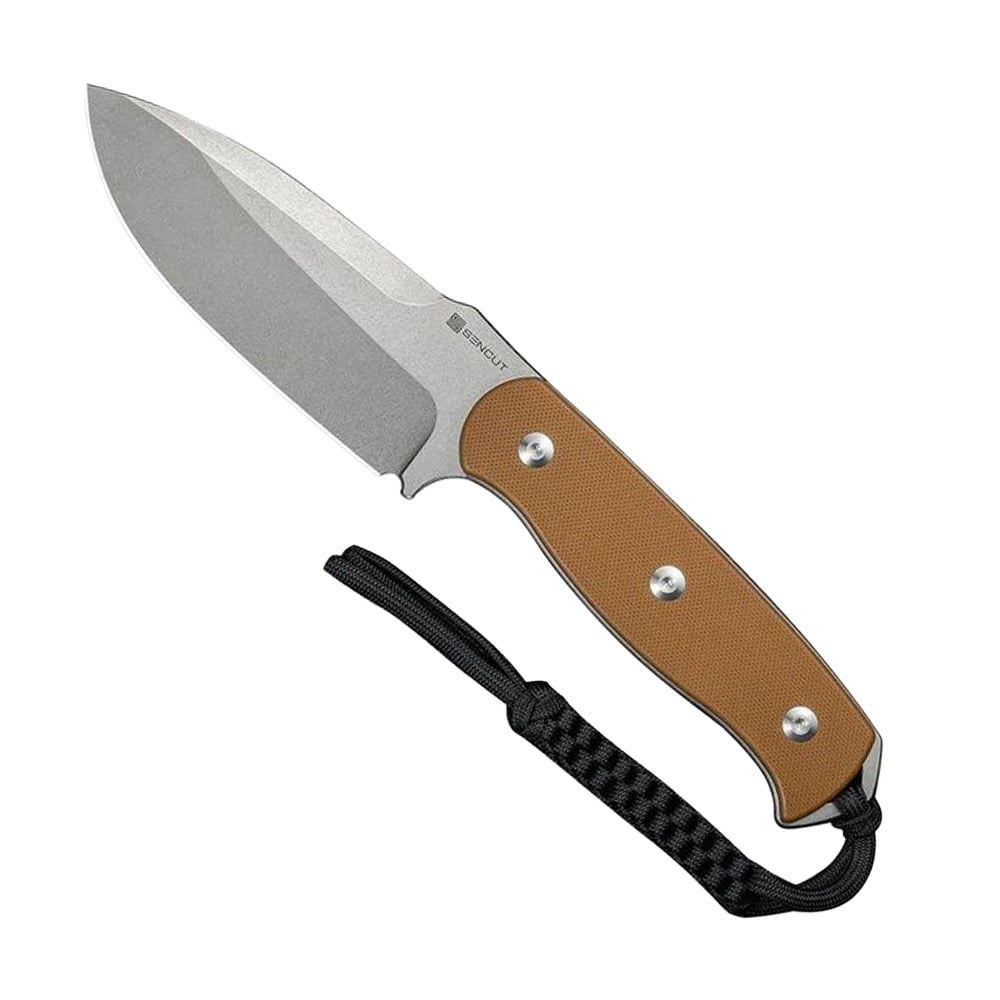SENCUT Toxodon Fixed Blade Drop Point Knife, Brown - S24036-3