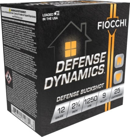 Fiocchi Defense Dynamics Defense Buckshot 12GA 2.75" 25rds 9 Pellet  -12EX9P