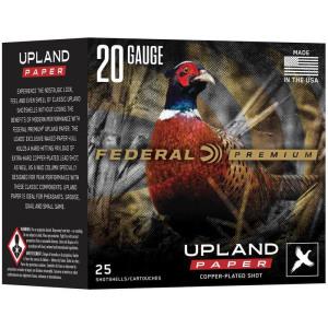 Federal Premium Upland Paper Shotshells 20ga 2-3/4" 1oz 1250 fps #6 25/ct