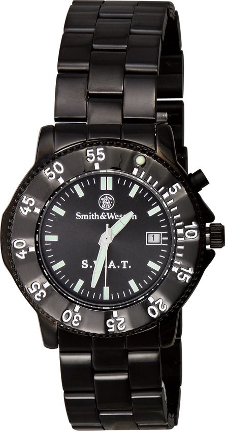 Smith & Wesson Mens SWAT Watch, Black/Black