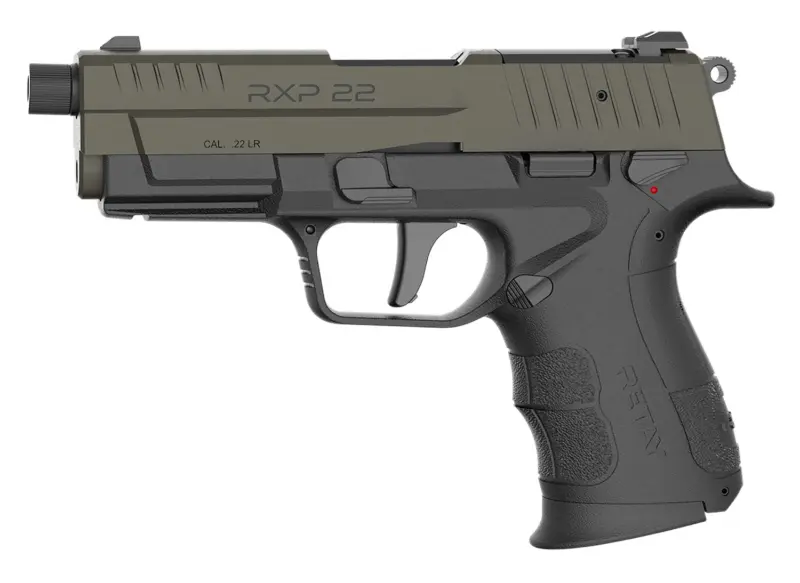 Retay USA RXP22BLKODSL10TH RXP 22 LR 10+1 4" Threaded Barrel, OD Green Cerakote Optic Ready/Serrated Slide, Black Cerakote Polymer Frame w/Accessory Rail, RMR/RMSc Footprint