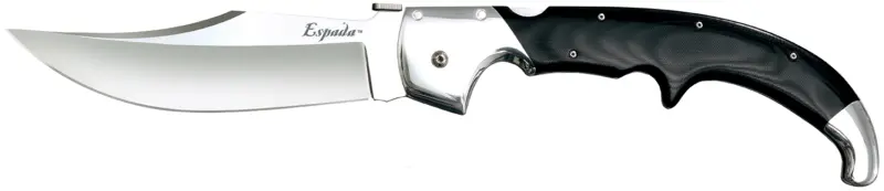 Cold Steel CS62MA Espada XL 7.50" Folding Clip Point Plain S35VN SS Blade/9.25" Black w/Polished Bolsters G10 Handle Includes Belt Clip