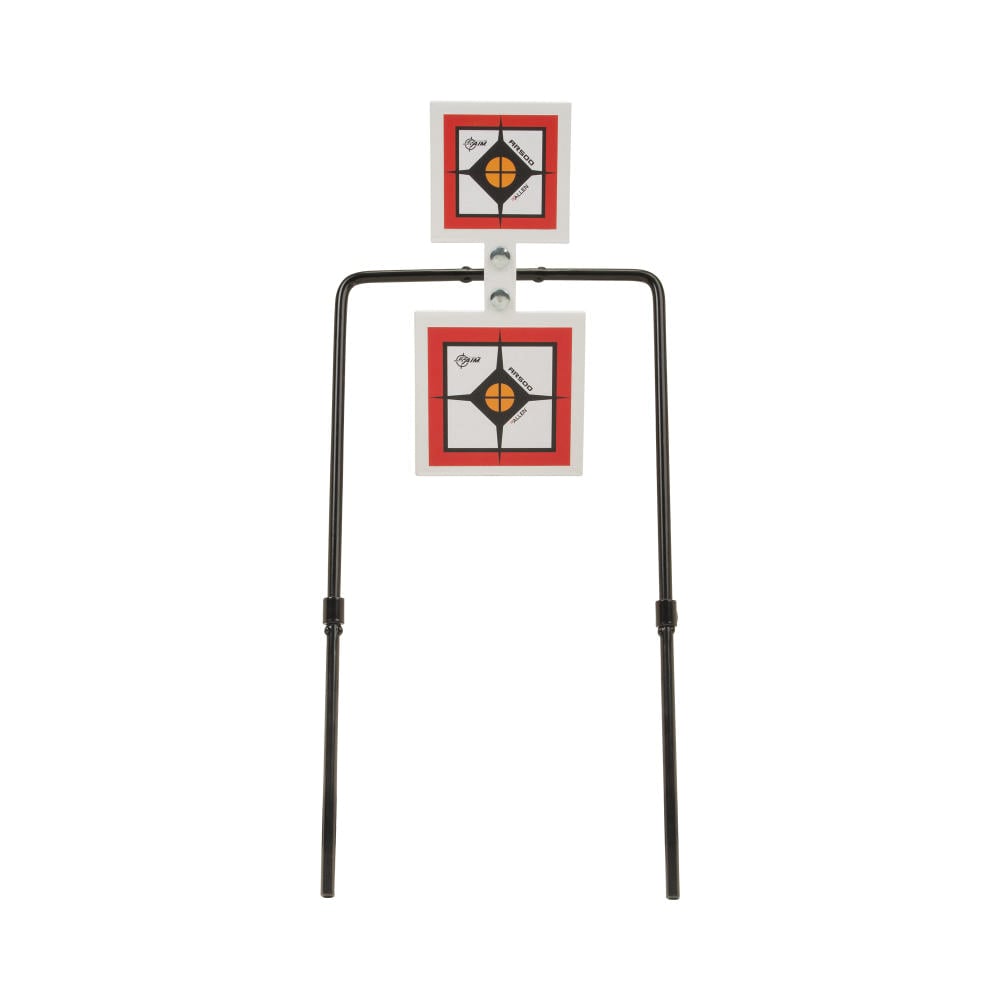 EZ Aim Hardrock AR500 Square Spinner Target Stand, White/Red/Black