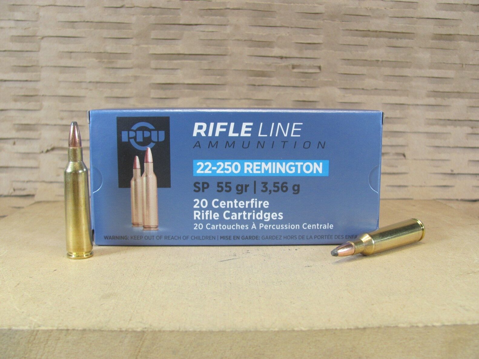 20 Round Box – 22-250 Rem Soft Point 55 Grain Prvi Partizan Ammo – PP22250