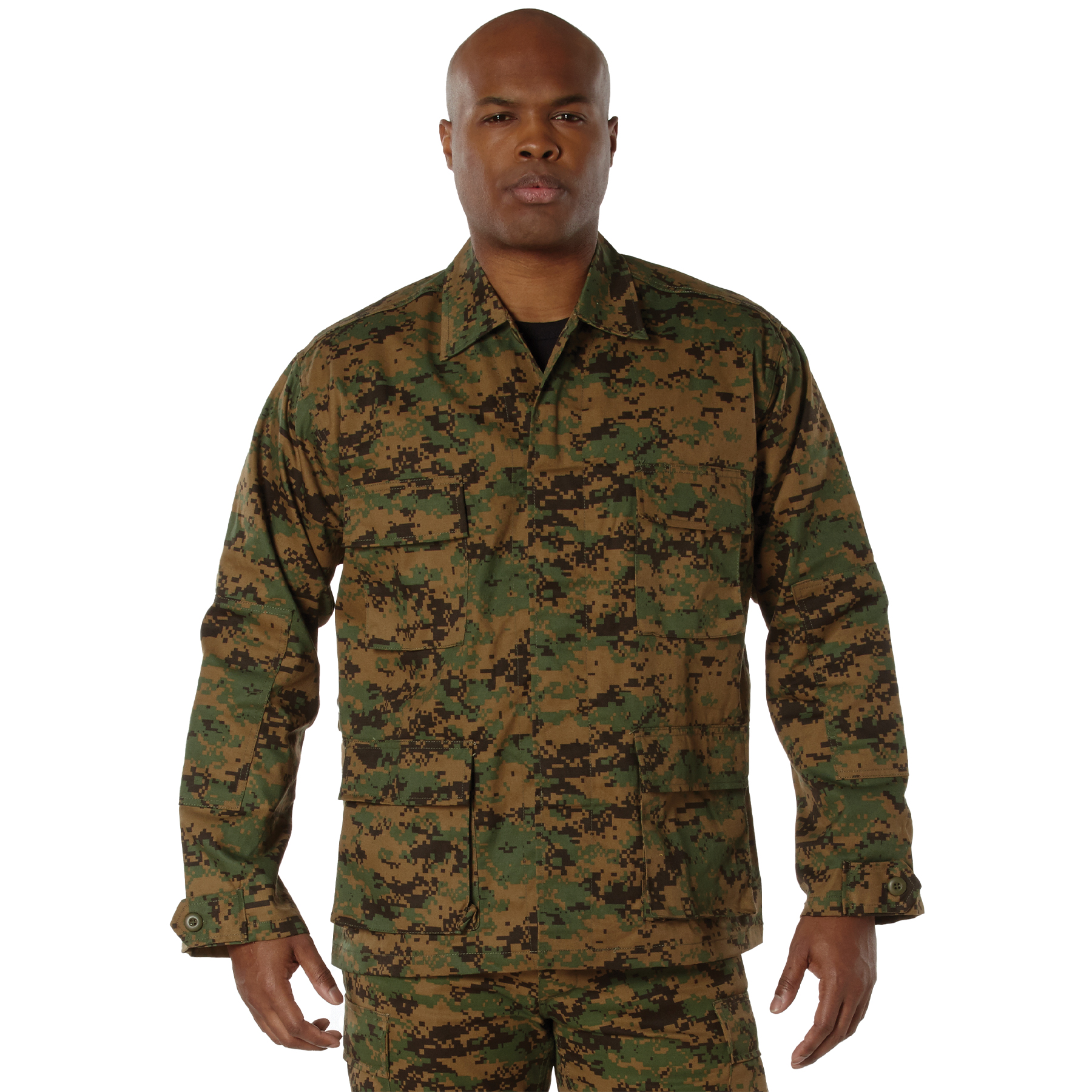 Rothco Digital Camo Bdu Shirt - Woodland Digital Camo, Small