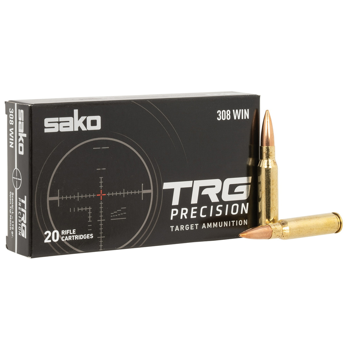Sako Open Tip Match .308 Win 175 gr 20rds Rifle Ammo for Superior Accuracy Open Tip and Competitive Shooters - JASTRG308W175B
