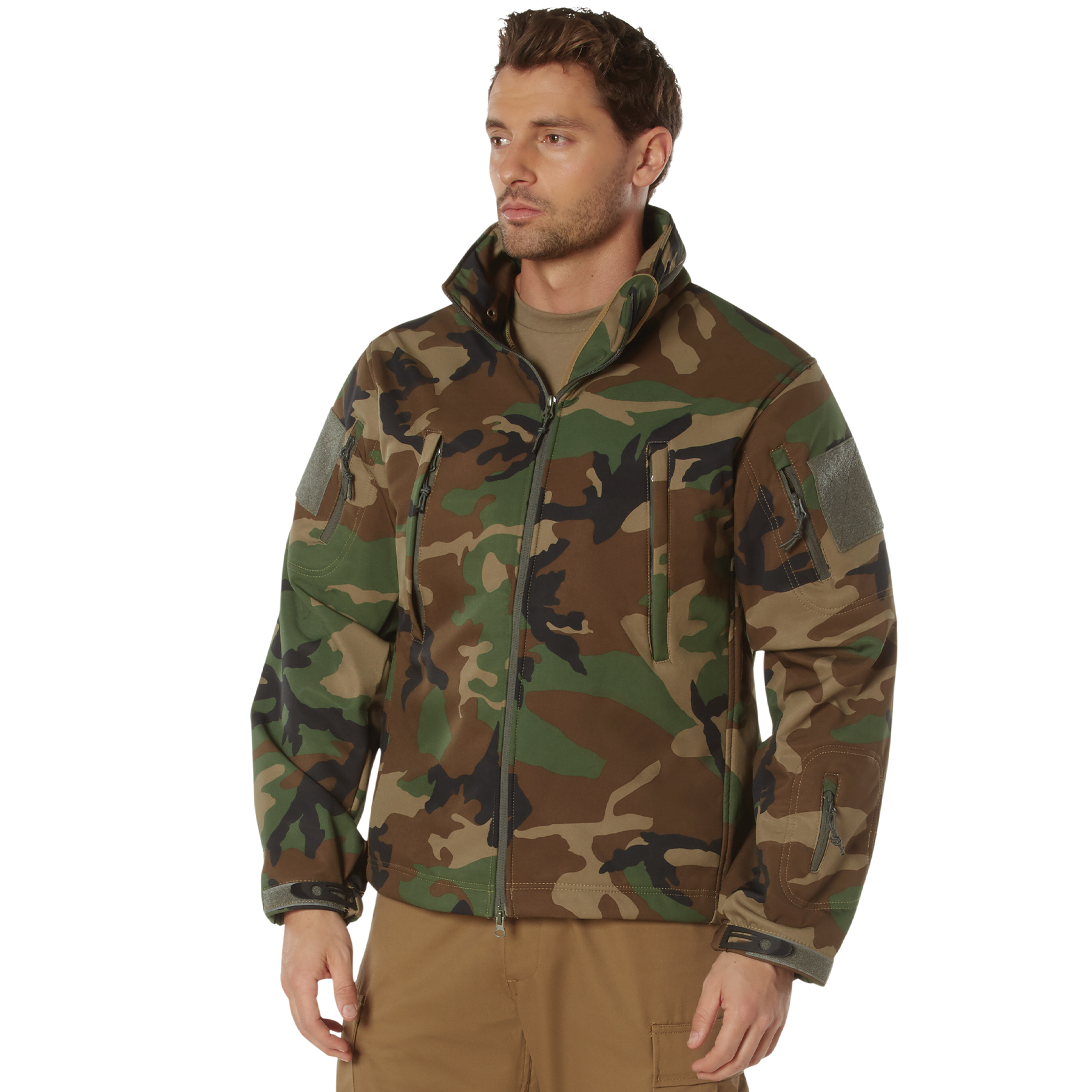 Rothco Special Ops Soft Shell Jacket - Woodland Camo, Large