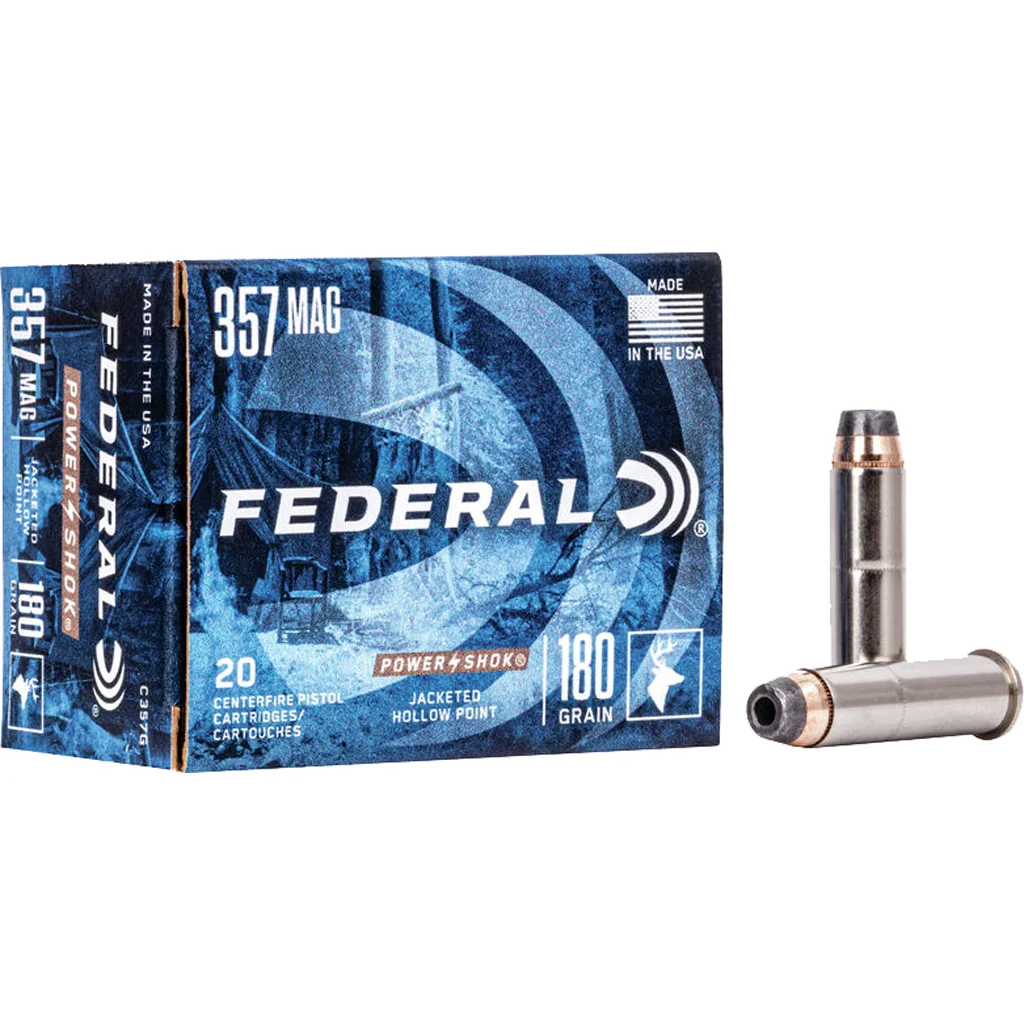 Federal Power-Shok Pistol Ammo 357 Mag. 180 gr. JHP 20 rd.
