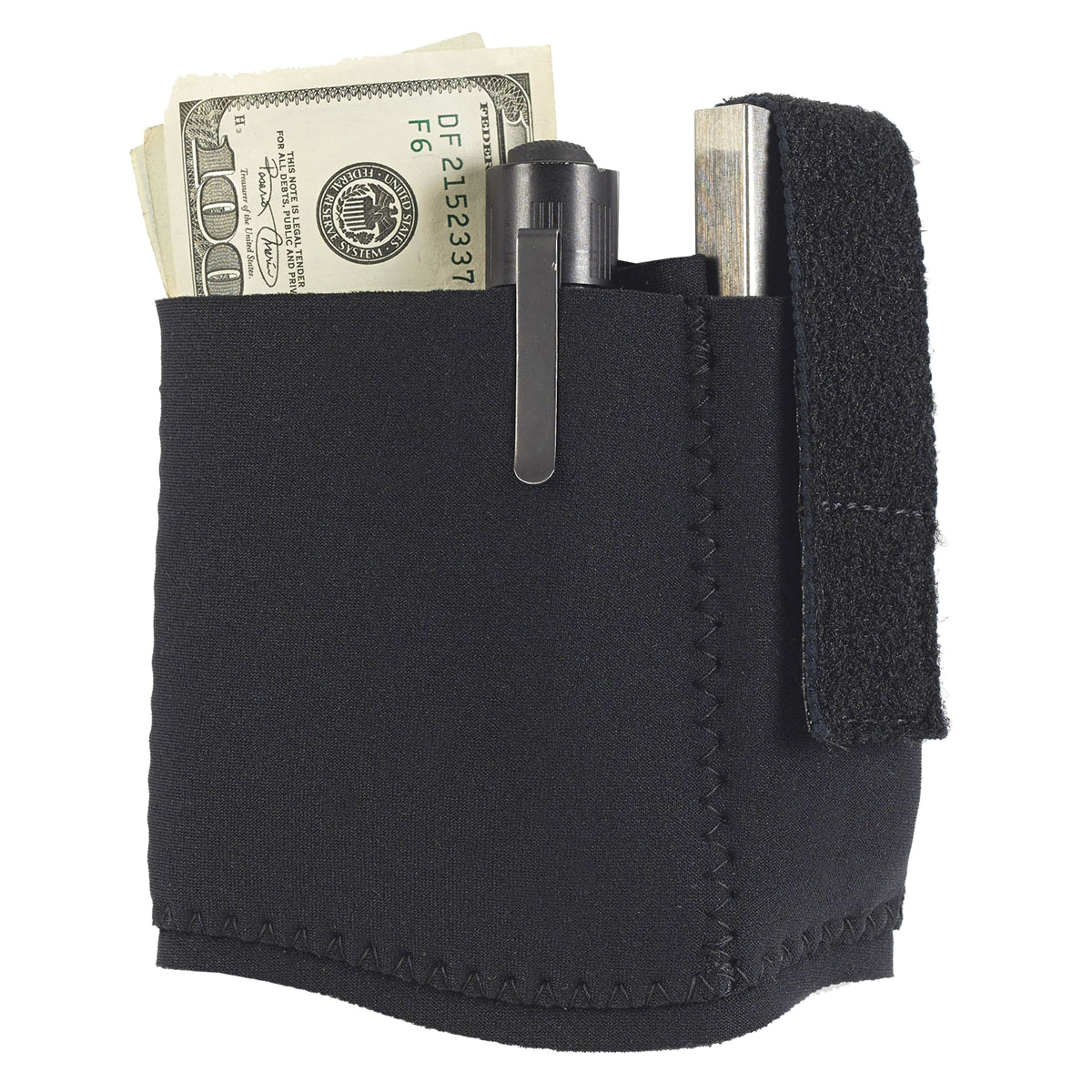 Galco Ankle Safe 3.0 Concealable Pocket and Spare Magazine Holder for Springfield SA-35 - Black Discreet Magazine Carrier - AS3B