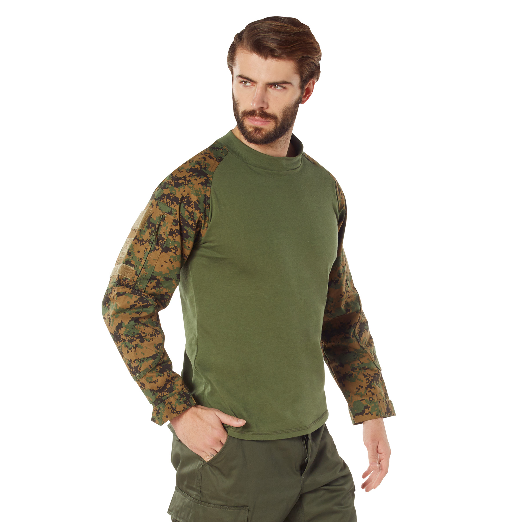 Rothco Tactical Airsoft Combat Shirt - Woodland Digital Camo, Medium