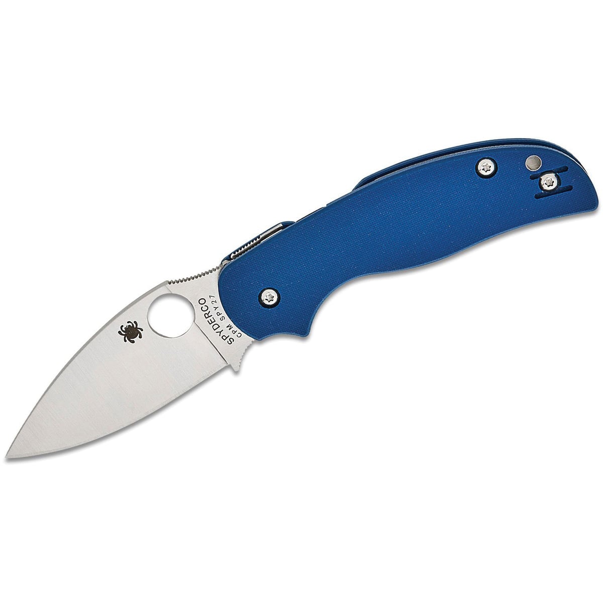 Spyderco Sage 5 Folding Drop Point Knife, Cobalt Blue - C123GPCBL