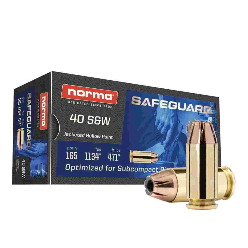 Norma Safeguard Handgun Ammunition .40 S 165gr JHP 1134 fps 50/ct