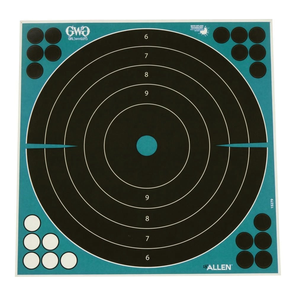 Girls With Guns Splash Adhesive Reactive Targets - Black/Teal, 5-Pack - 15279