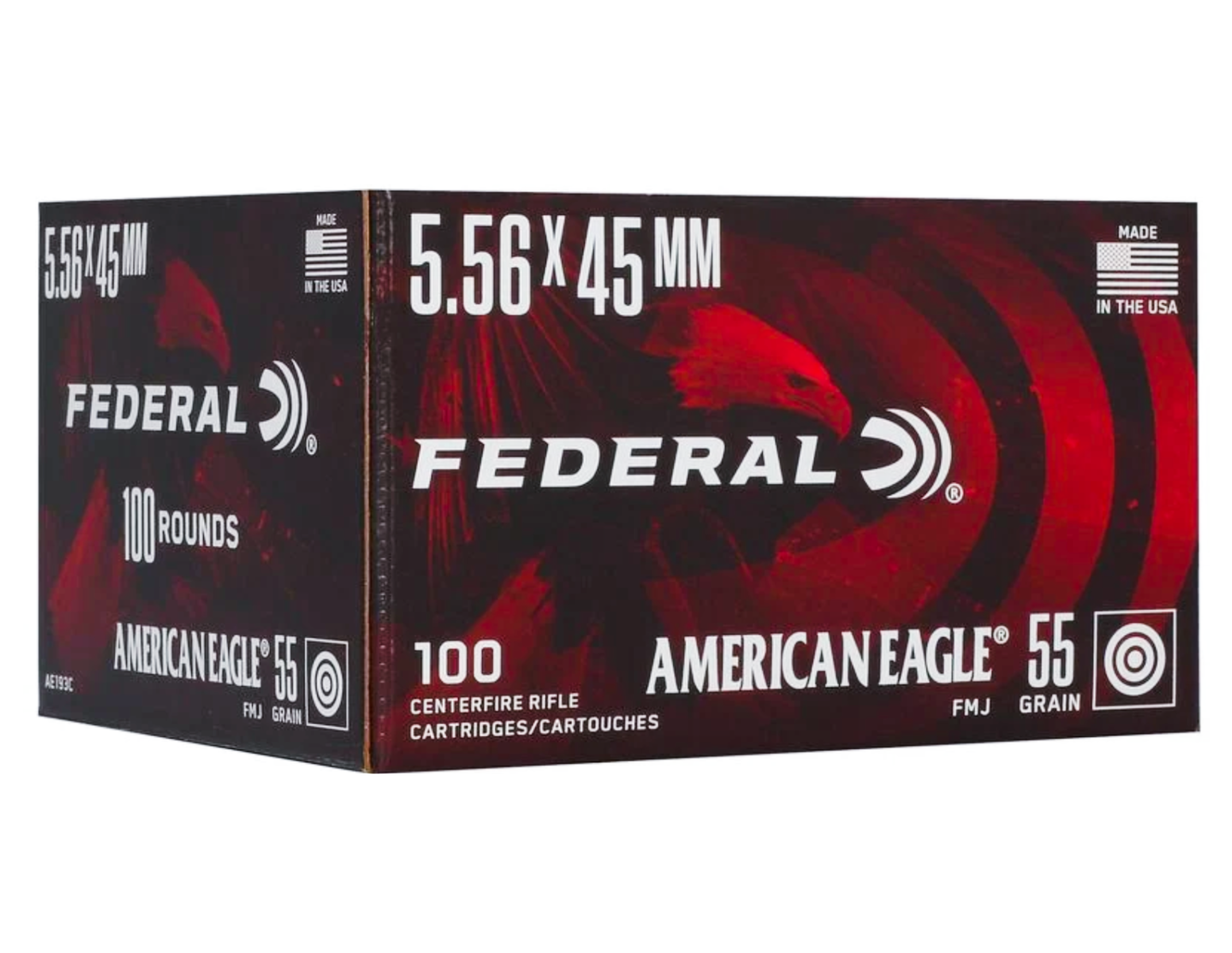 Federal American Eagle Rifle Ammunition 5.56mm 55gr FMJ 3165 fps 100/ct - No Credit Card Fees - Low, flat rate shipping