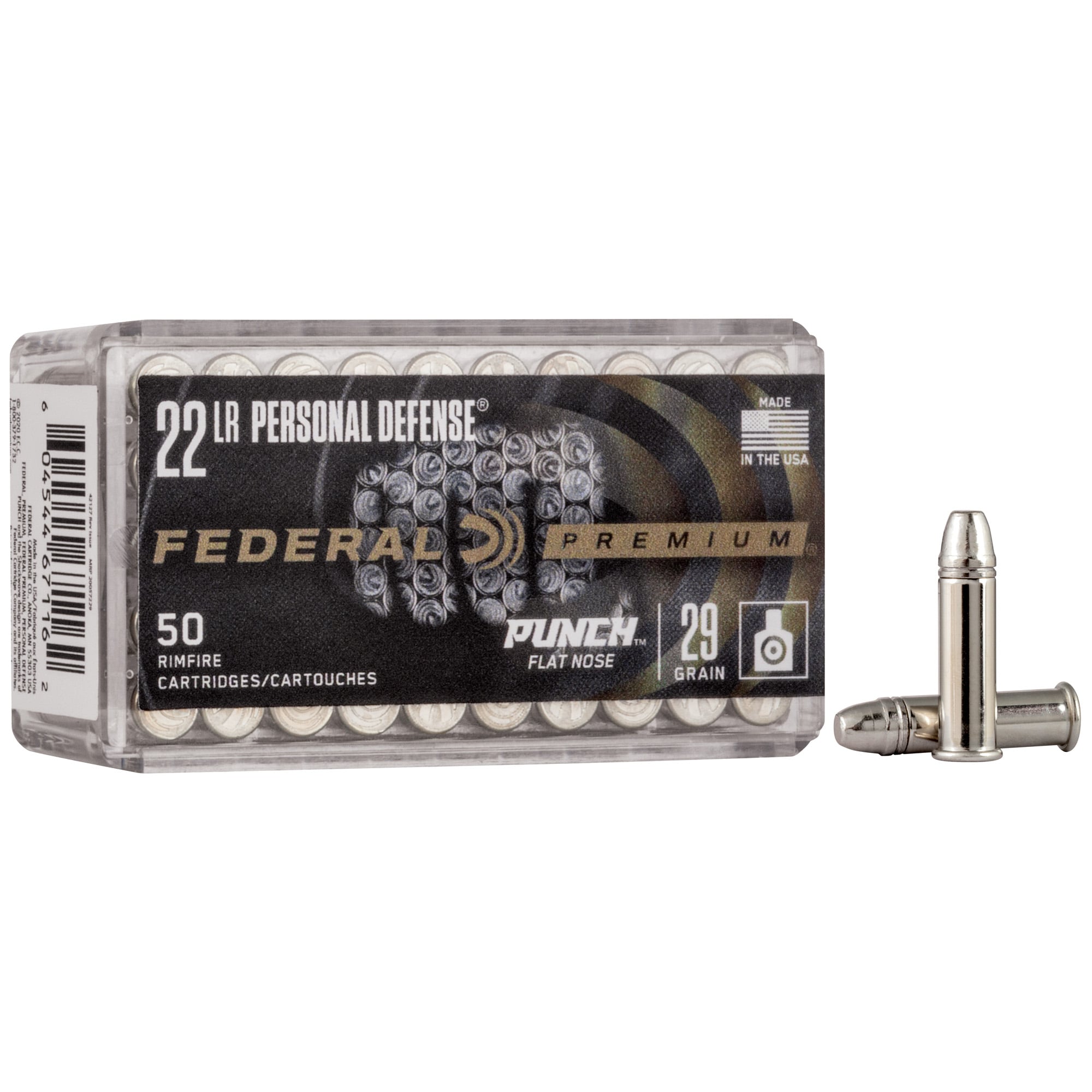 Federal Premium .22LR Ammunition, 50 Rounds Flat Nose 29Gr - PD22L1