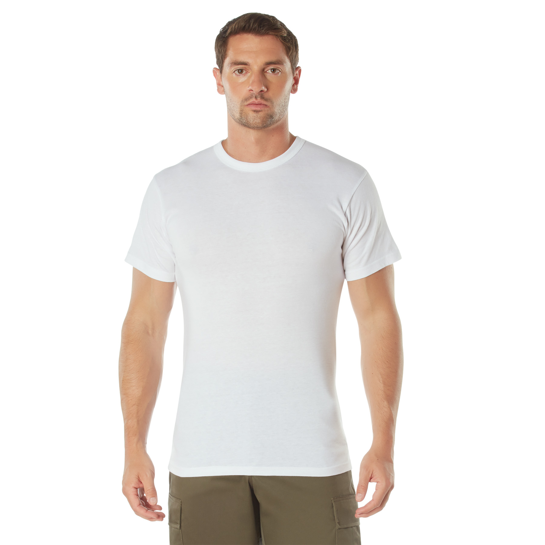 Rothco Solid Color T-Shirt With Cotton - Polyester Blend, White, 2X-Large