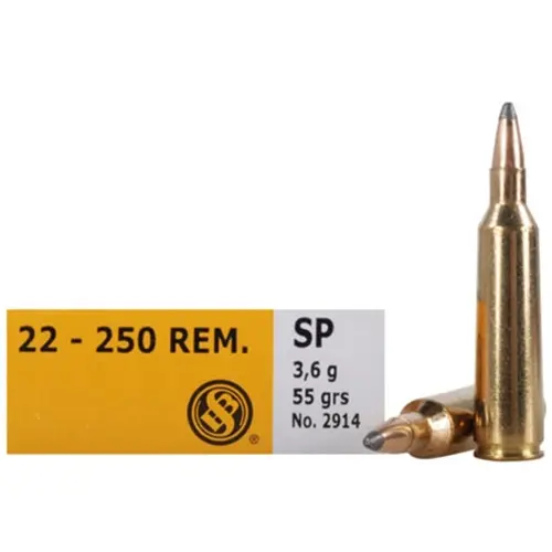SELLIER BELLOT 22-250 REM 55GR SP 20RD BOX 25 BOXES PER CASE