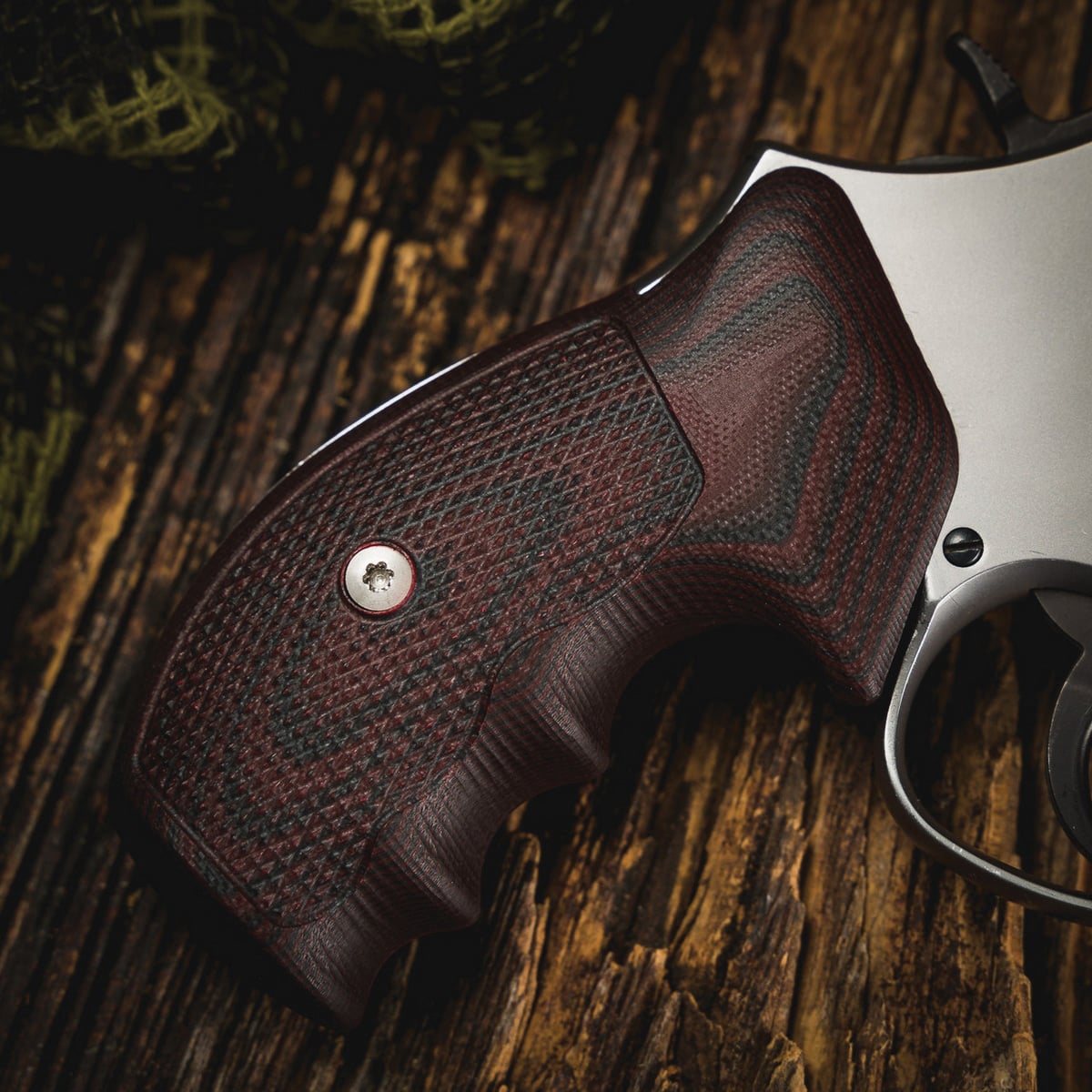 VZ Grips Round Bottom Grip Fits Smith & Wesson N-Frame, Black Cherry