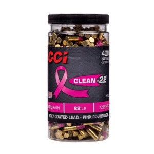 CCI High Velocity Clean-22 Ammunition Pink .22LR 40gr Poly Coated LRN  1235 fps 400/ct
