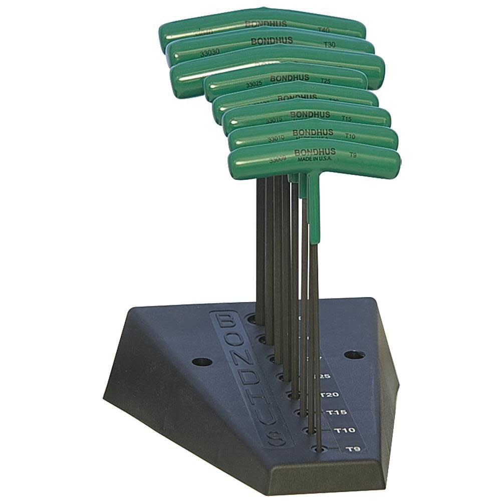 Bondhus ProHold/PHTTHX8 8-Piece Graduated Length Torx T-Handle Set w/Stand